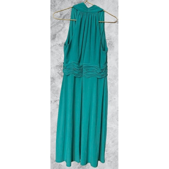 Jones Wear Dress Dresses & Skirts - Jones Wear Dress Women's 12 Green Halter V-Neck Ruched Waist Sleeveless Midi